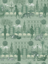 Load image into Gallery viewer, Portobello Parade &#39;Park Green&#39; Wallpaper Sample