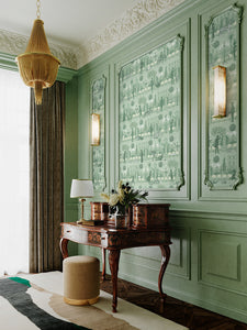 Portobello Parade 'Park Green' Wallpaper Sample