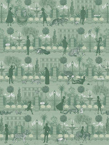 Portobello Parade 'Park Green' Wallpaper Sample