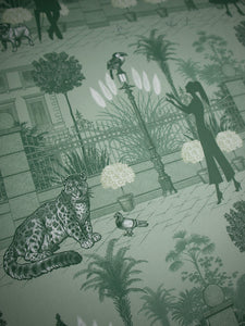 Portobello Parade 'Park Green' Wallpaper Sample