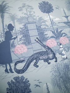 Portobello Parade 'Wild Violet' Wallpaper Sample