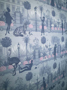 Portobello Parade 'Wild Violet' Wallpaper Sample