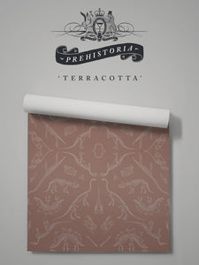 Prehistoria 'Terracotta' Wallpaper Sample