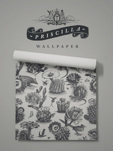 Priscilla 'Charcoal' Wallpaper