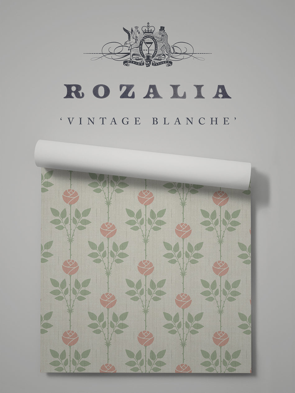Rozalia 'Vintage Blanche' Wallpaper Wallpaper Sample