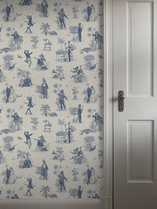 Safari Soirée 'Heron Blue' Wallpaper Sample