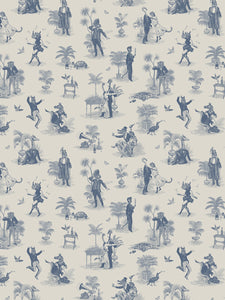 Safari Soirée 'Heron Blue' Wallpaper Sample