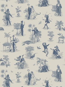 Safari Soirée 'Heron Blue' Wallpaper Sample