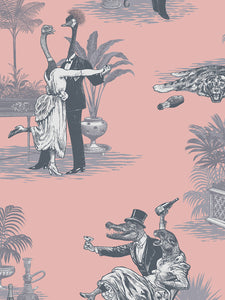 Safari Soirée 'Primrose Pink' Wallpaper Sample