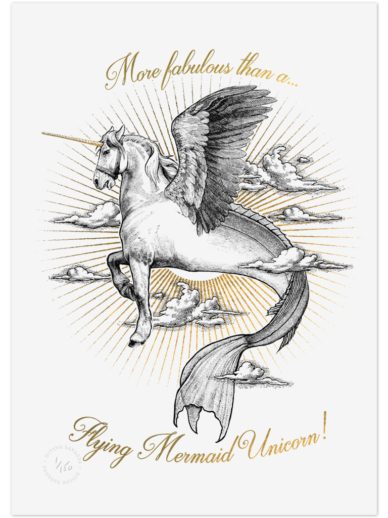Fabulous Unicorn Mermaid Limited Edition Print