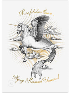 Fabulous Unicorn Mermaid Limited Edition Print