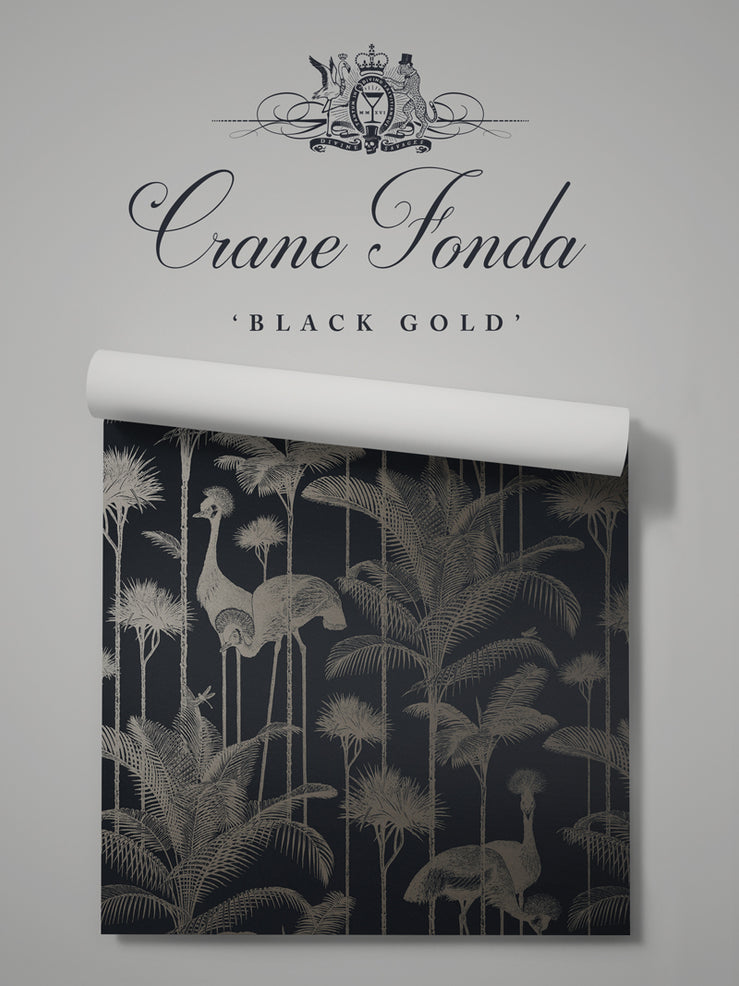 Crane Fonda 'Black Gold' Wallpaper Sample