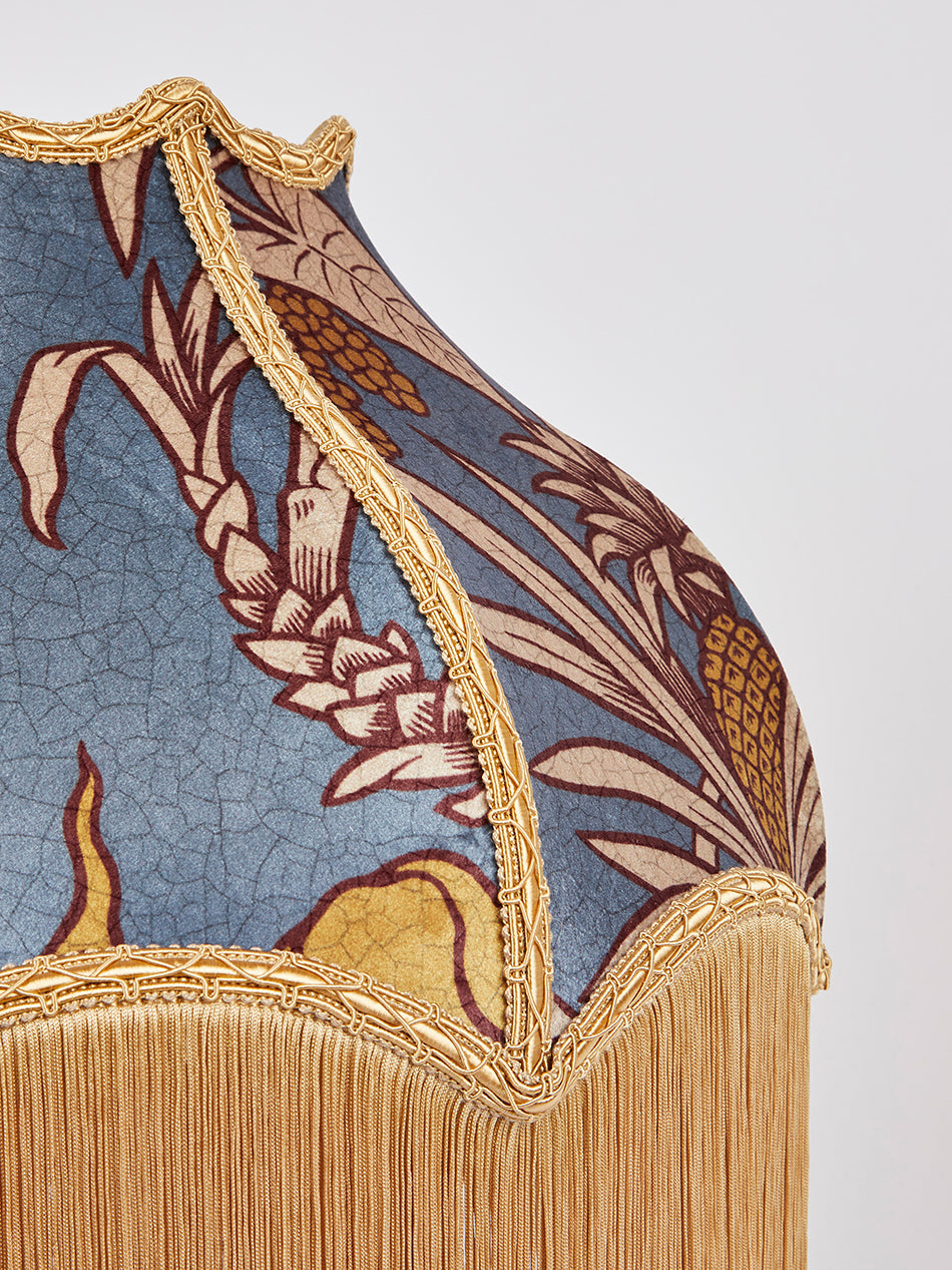 Botanize Heritage 'Whale Blue' Fringed Lampshade