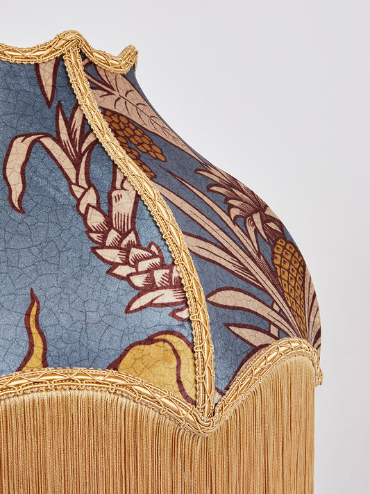 Botanize Heritage 'Whale Blue' Fringed Lampshade