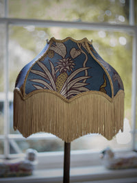 Botanize Heritage 'Whale Blue' Fringed Lampshade