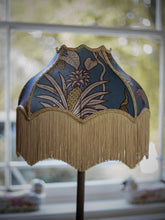 Load image into Gallery viewer, Botanize Heritage &#39;Whale Blue&#39; Fringed Bette Lampshade