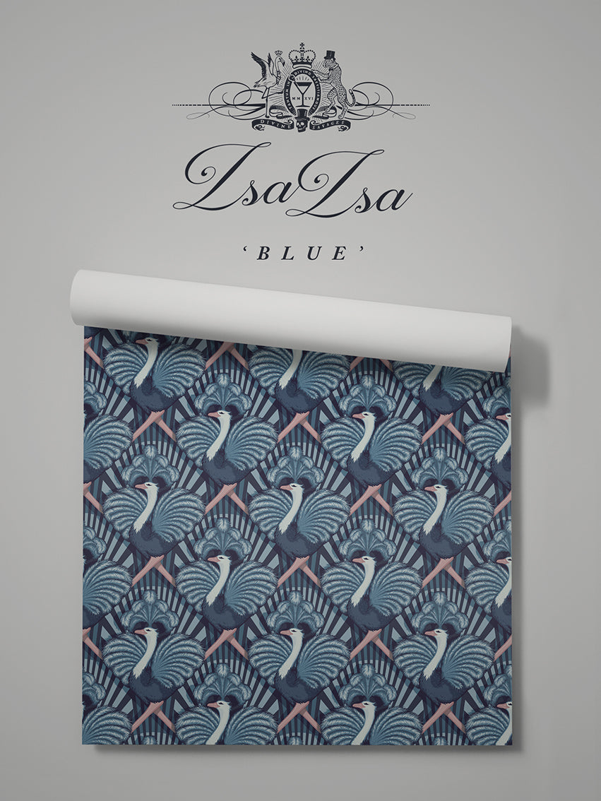 Zsa Zsa 'Blue' Wallpaper Sample