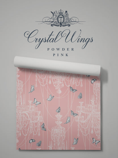 Sample Sale: Crystal Wings 'Powder Pink' Wallpaper