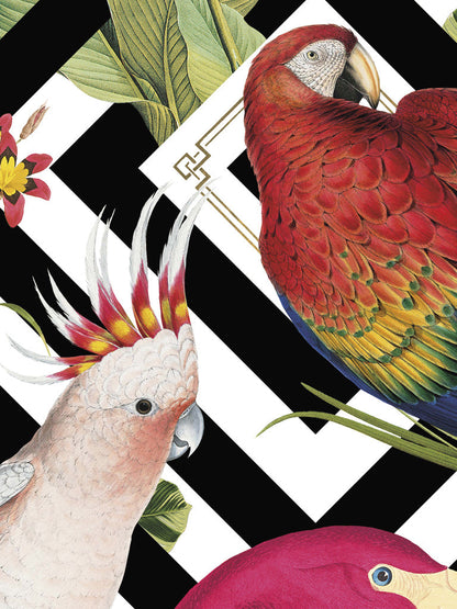 Geometric Aviary Wallpaper Sample